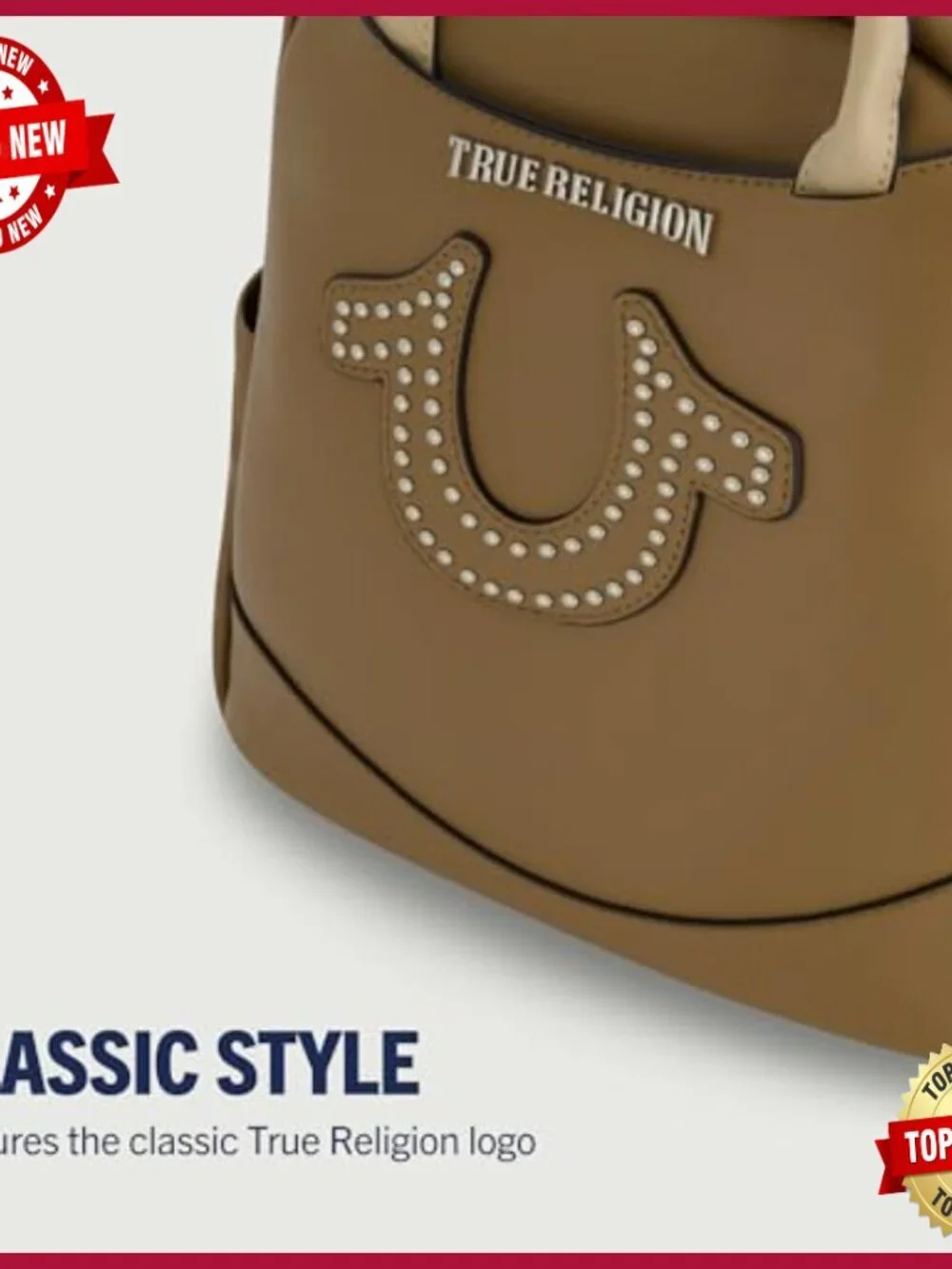 Mini Backpack Studded Horseshoe Logo Small Travel Bag Purse Adjustable Straps